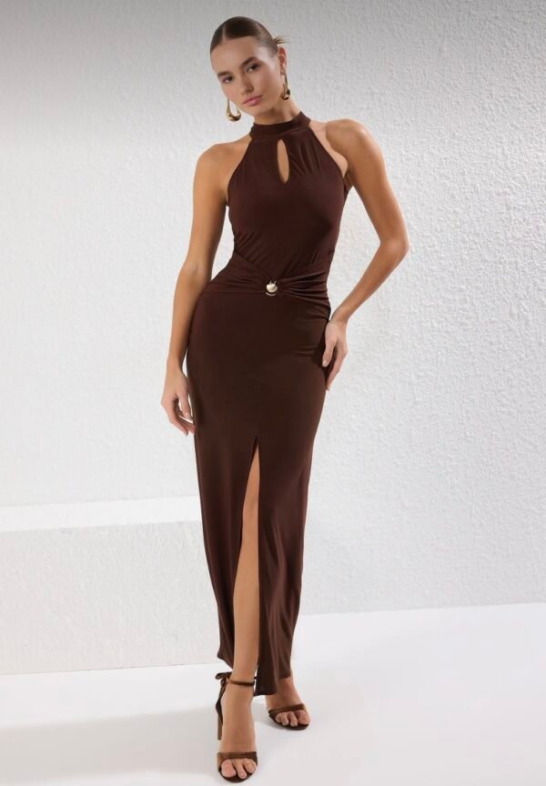 Mocha cutout maxi dress